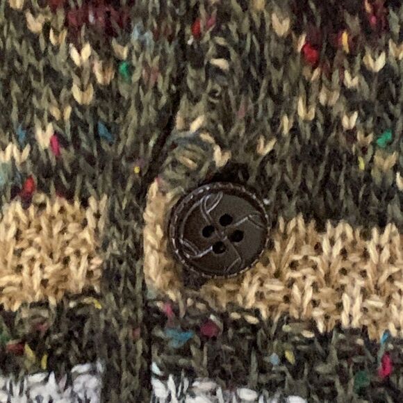 Vintage Prima Maglia Cardigan Mens LG Striped Grandpa Dad Wool Blend 90s Sweater - Picture 7 of 16